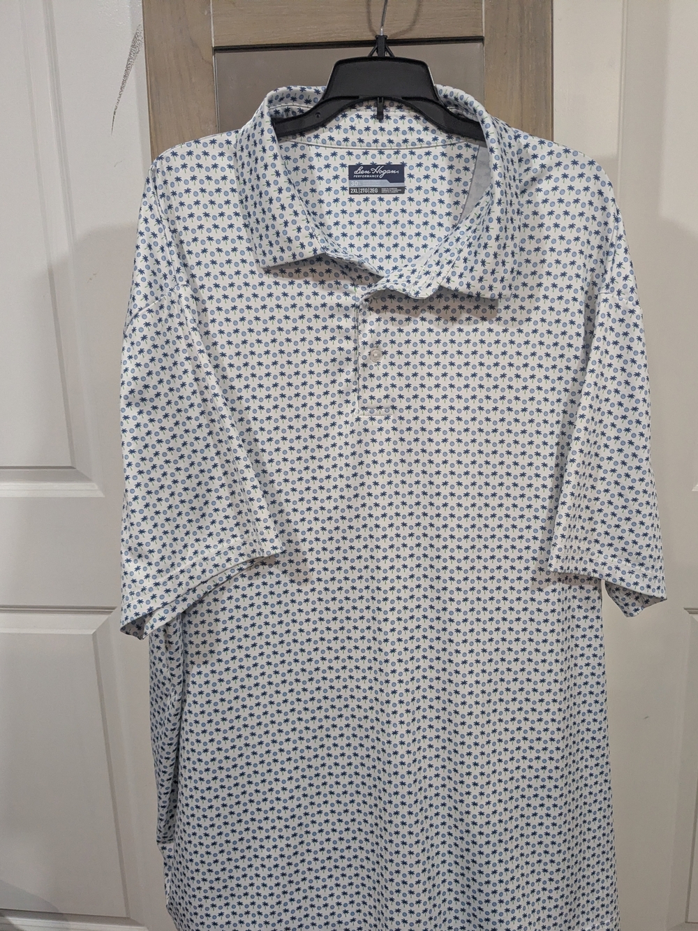 Hogan White Polo with Blue Micro Pattern